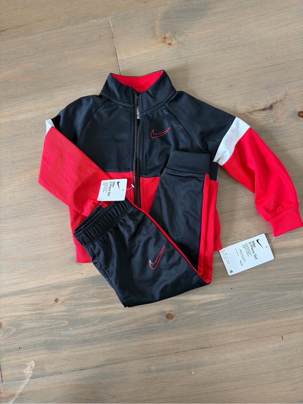 Nike Black & Red Toddler Athletic Track Set - Picture 1 of 6